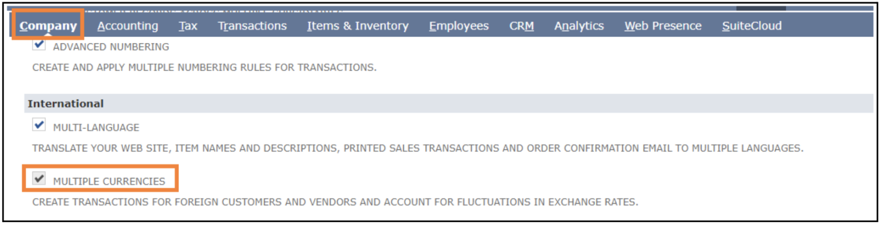 netsuite multi currency