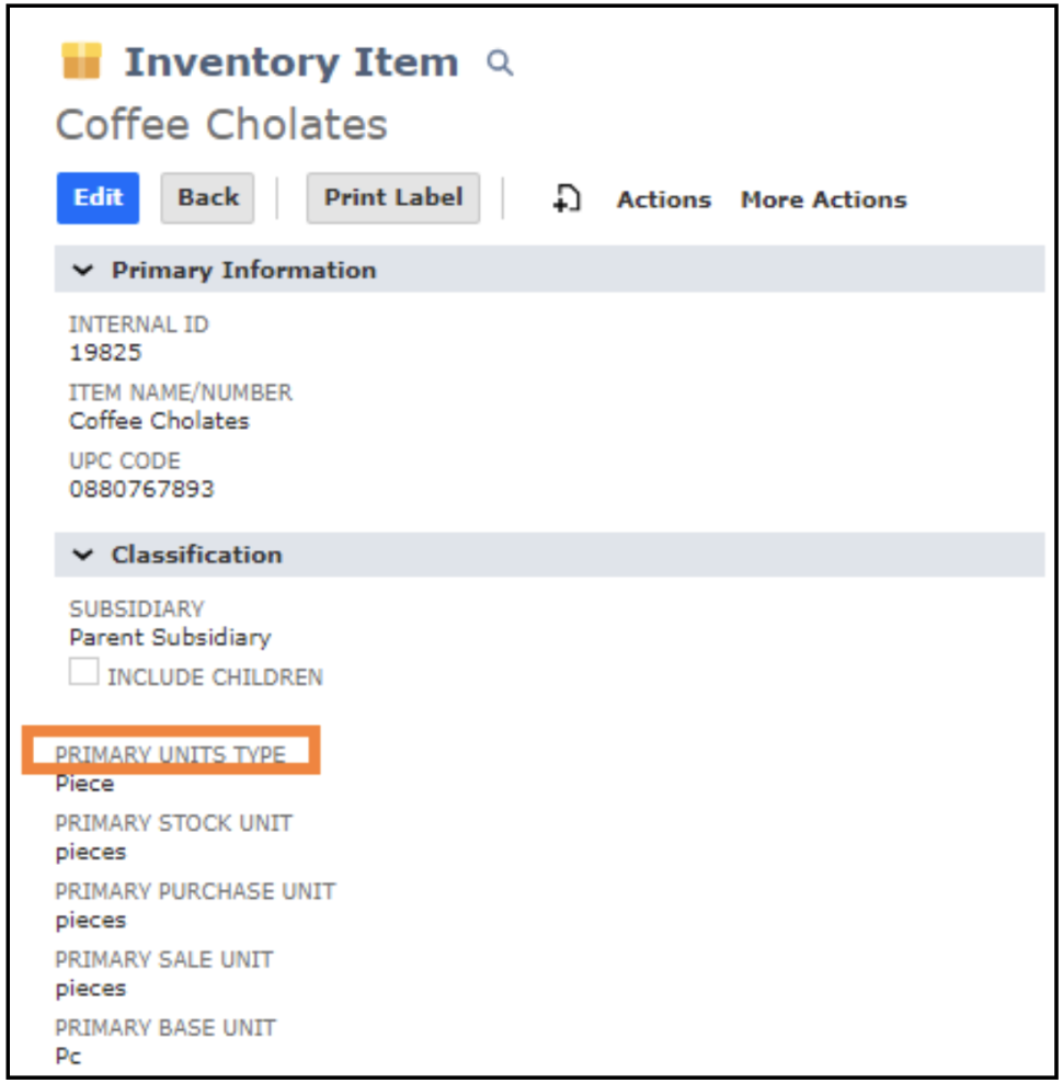 netsuite units of measure