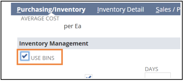 netsuite bin management