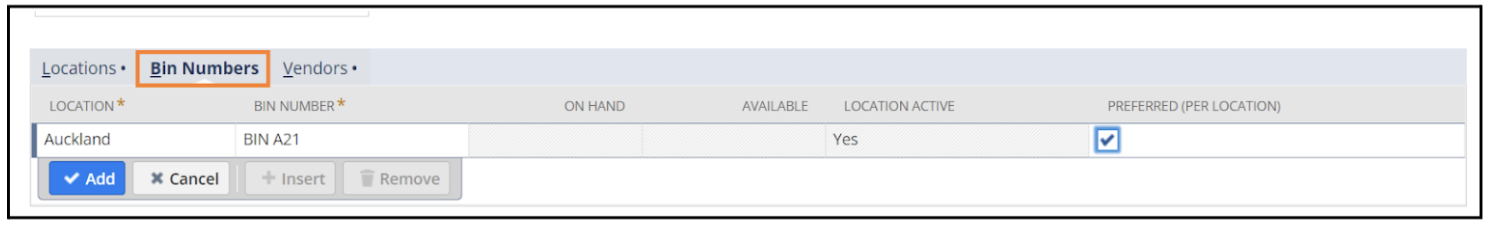 netsuite bin management