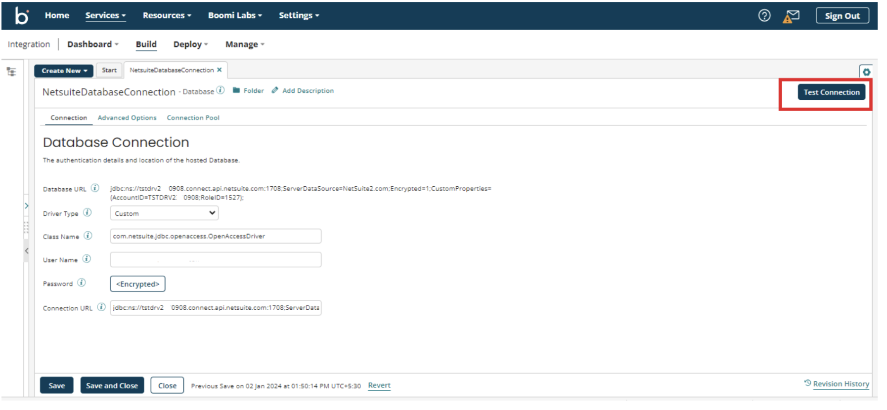 NetSuite Boomi database query