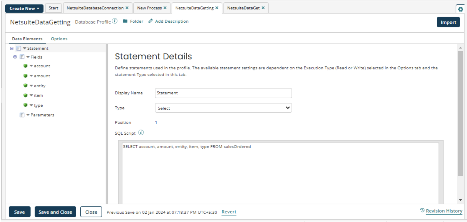 NetSuite Boomi database query